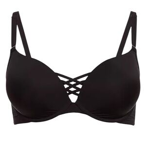 Torrid XO Plunge Push-Up Smooth Bra black size 44DDD